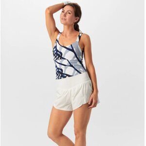 NWT Free people Movement Women's Never Better Long Tank Blue Combo Size L